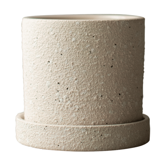 Grow pot Ø10 cm met schotel - Creme structure - DBKD