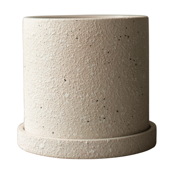 Grow pot Ø13 cm met schotel - Creme structure - DBKD