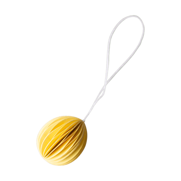 Ovoid paashanger papier small 4 cm - Yellow - DBKD