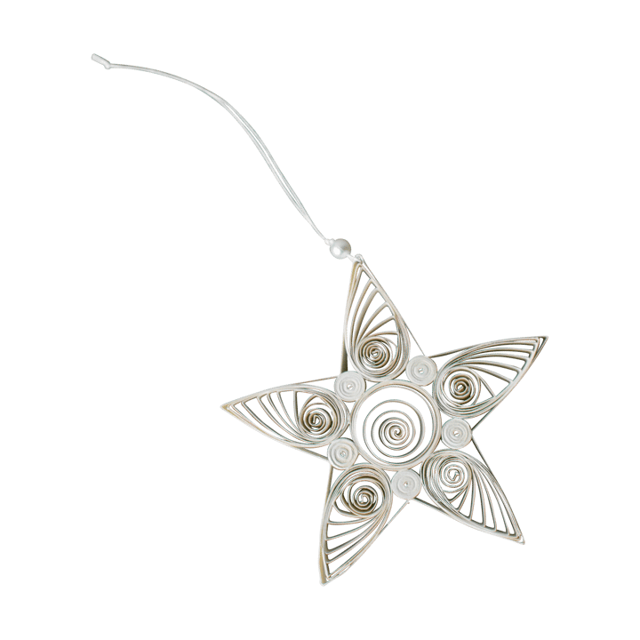 Paper star kersthanger 10,5 cm - White - DBKD