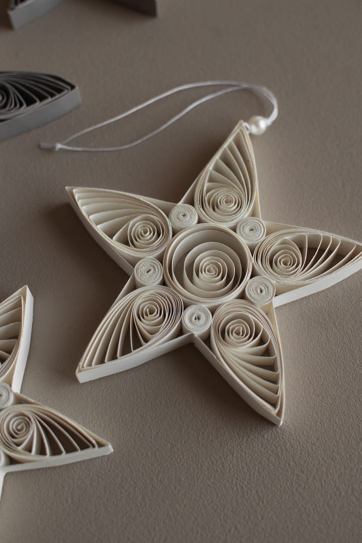 Paper star kersthanger 10,5 cm - White - DBKD