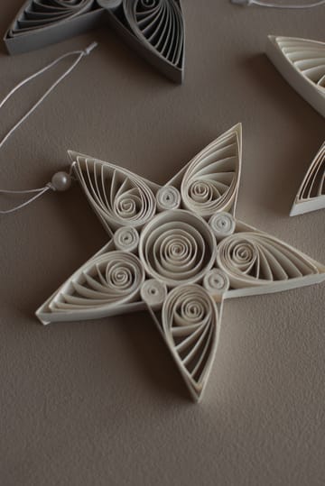 Paper star kersthanger 10,5 cm - White - DBKD