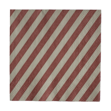 Stripe papieren servet 33x33 cm 20-pack - Dark red - DBKD