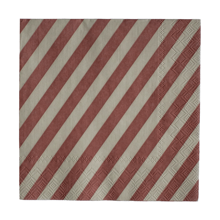 Stripe papieren servet 33x33 cm 20-pack - Dark red - DBKD