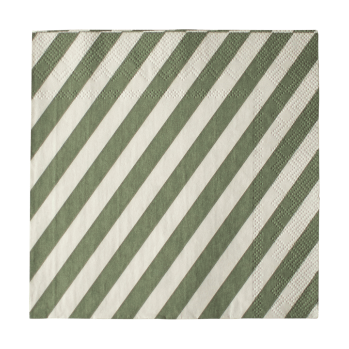 Stripe papieren servet 33x33 cm 20-pack - Green - DBKD