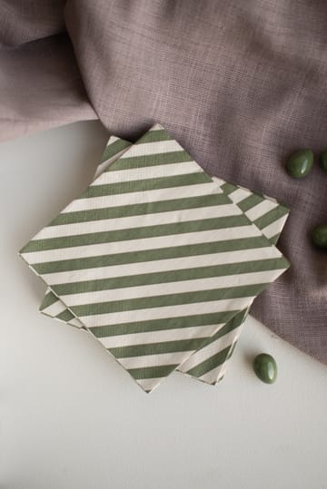 Stripe papieren servet 33x33 cm 20-pack - Green - DBKD