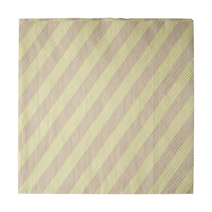 Stripe papieren servet 33x33 cm 20-pack - Yellow - DBKD