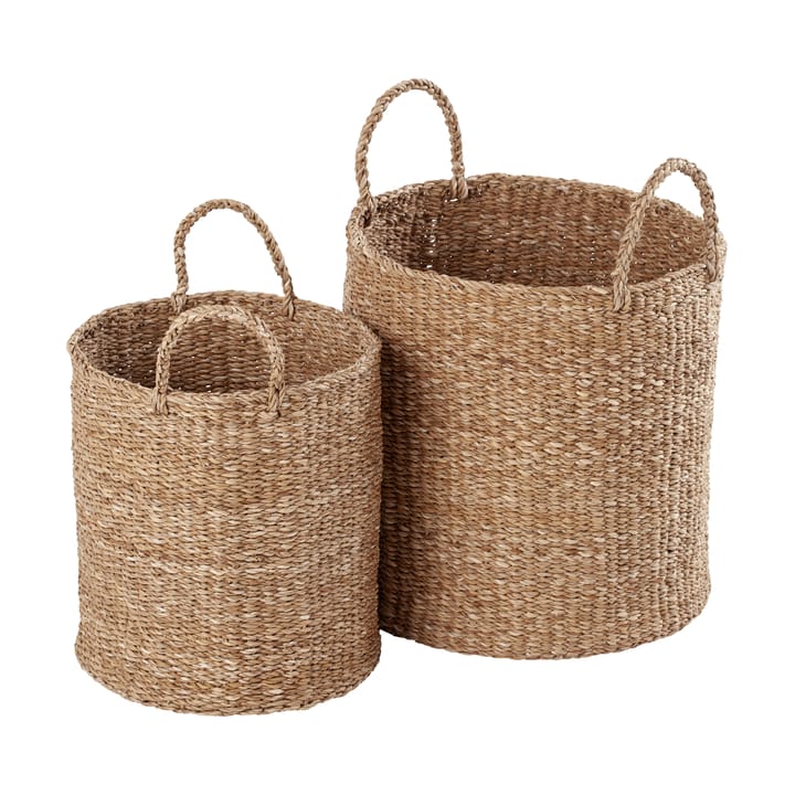 Esther cylinder opbergmand met handvat 2-pack - Natural - Dixie