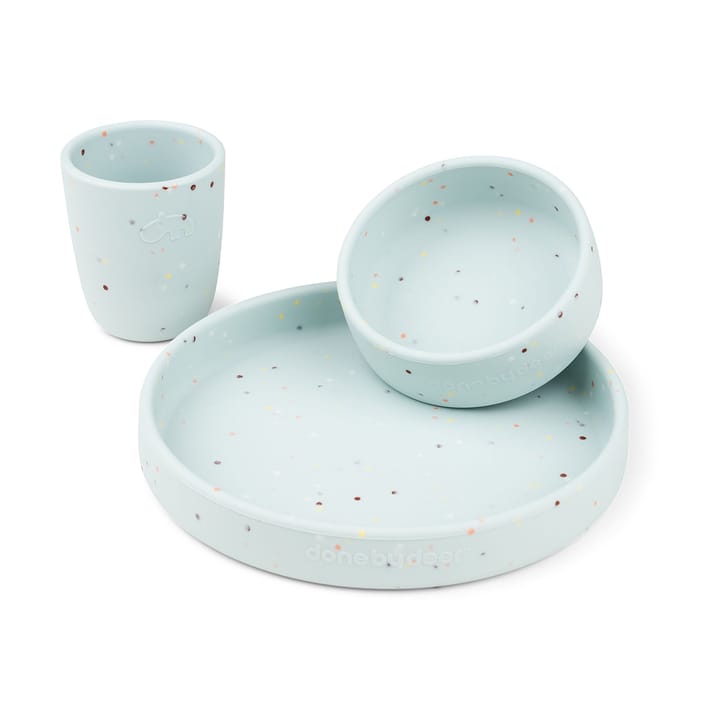 Confetti kinderservies 3-delig, Blauw Done by deer