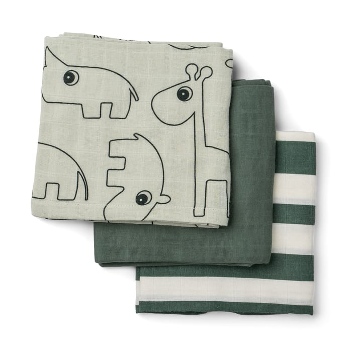 Deer Friends washandje 3-pack - Green - Done by deer