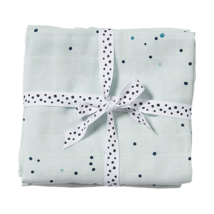 Dreamy Dots hydrofiele doek 120x120 cm 2-pack, Blue Done by deer