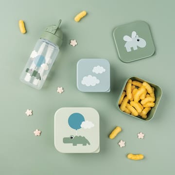 Happy Clouds fles met rietje - Green - Done by deer