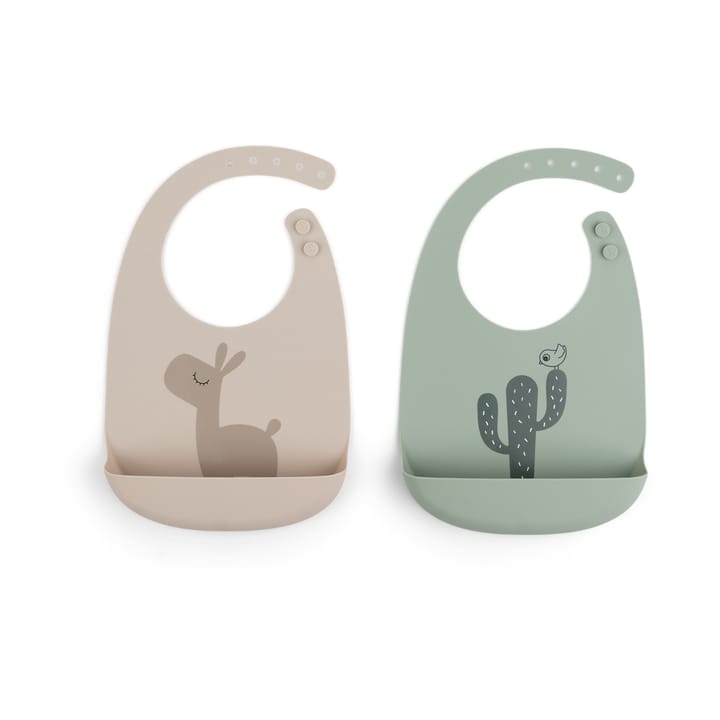 Lalee slabbetje 2-pack - Grijs-groen - Done by deer