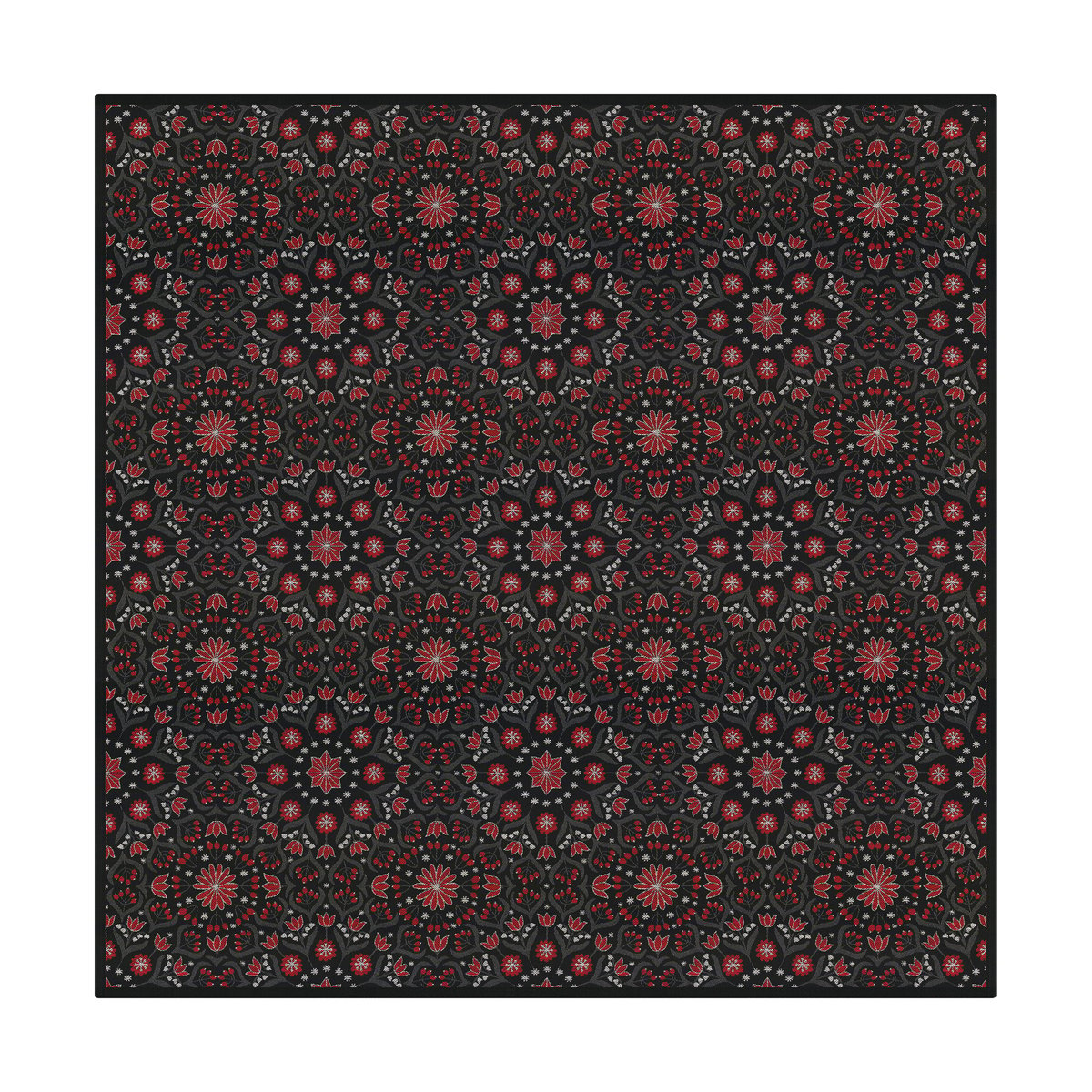 Ekelund Linneväveri Bettys jul tafelkleed 145x145 cm Rood-zwart