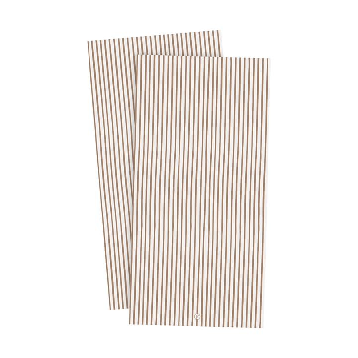 Ernst servet gestreept 10x20 cm 20-pack - Caramel-wit - ERNST