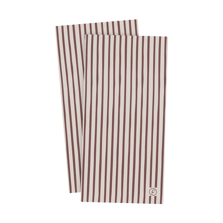 Ernst servet gestreept 10x20 cm 20-pack - Rood-lichtgrijs - ERNST