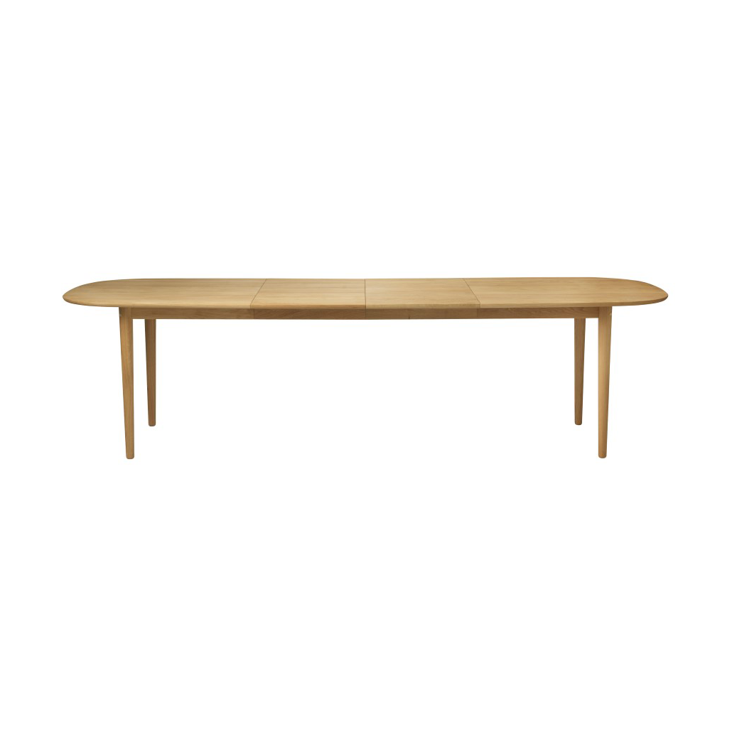 FDB Møbler C63E2TIL eettafel met 2 inlegbladen Oak nature oiled