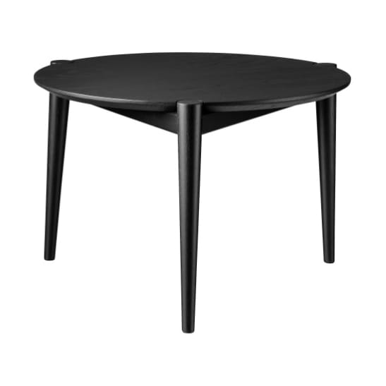 D102 Søs salontafel Ø55 cm, Oak black painted FDB Møbler