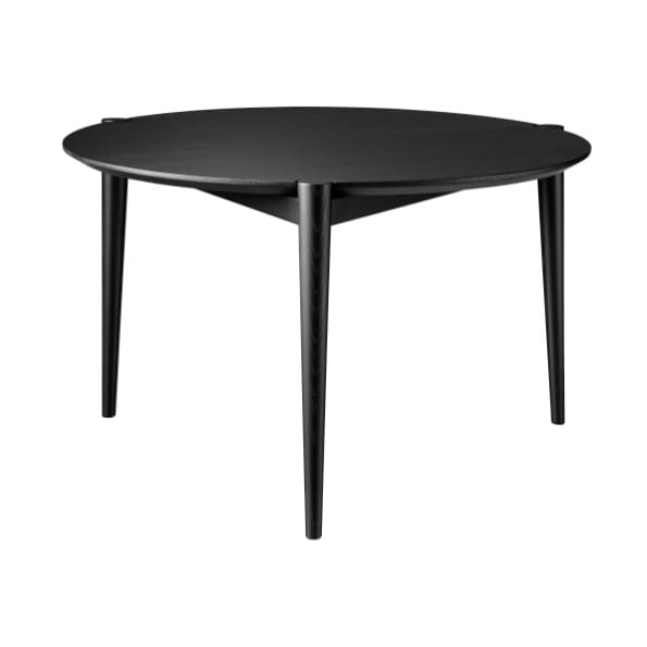 D102 Søs salontafel Ø70 cm, Oak black painted FDB Møbler