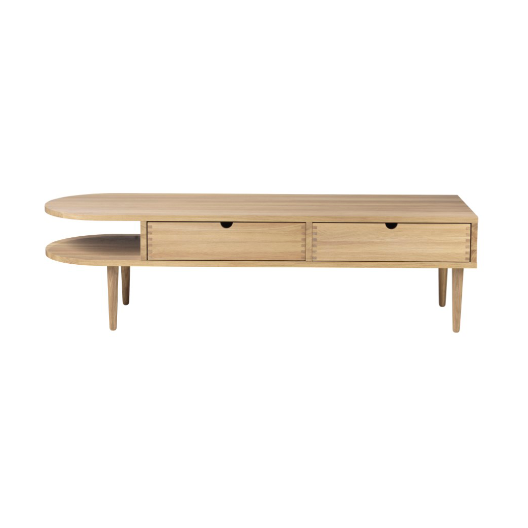 FDB Møbler F24 Radius bank Oak nature lacquered 45x145 cm