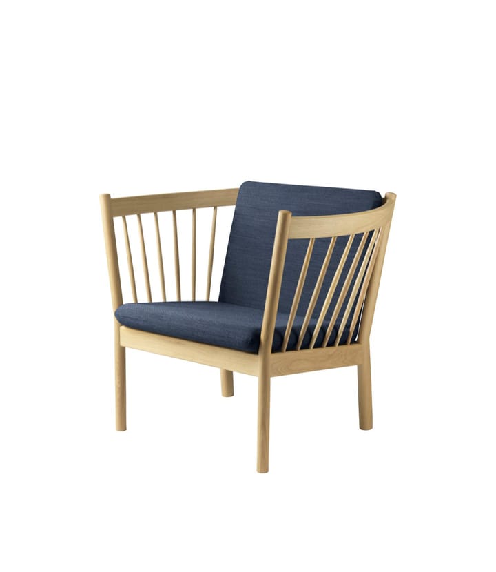 J146 Armchair lounge stoel - Oak nature lacquered-dark blue - FDB Møbler