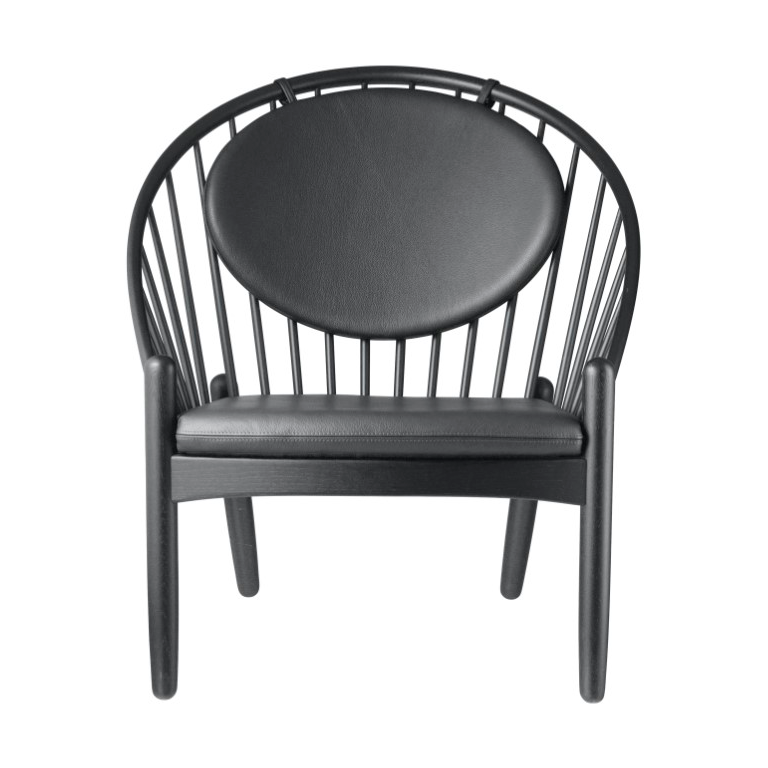 FDB Møbler J166 Jørna stoel Oak black painted-black leather