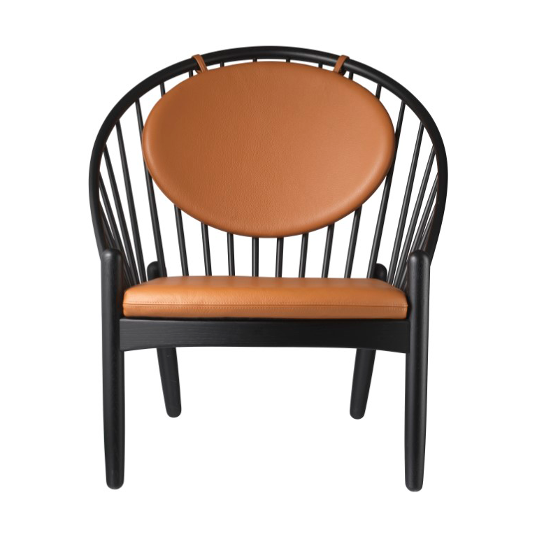 FDB Møbler J166 Jørna stoel Oak black painted-cognac leather