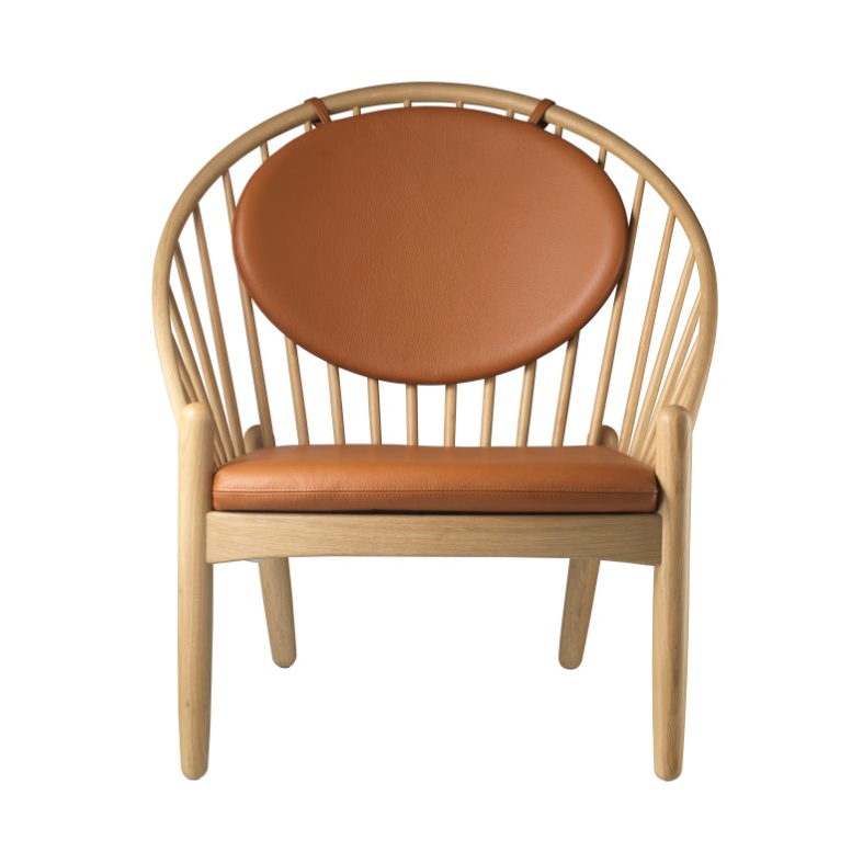 FDB Møbler J166 Jørna stoel Oak nature lacquered-cognac leather