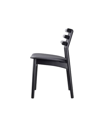 J48 stoel - Oak black painted-black leather - FDB Møbler