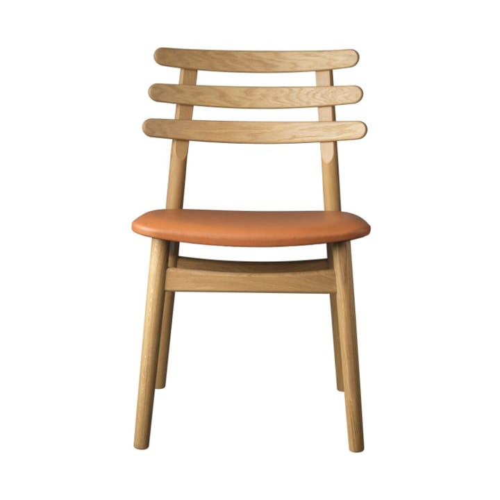 J48 stoel - Oak nature lacquered-cognac leather - FDB Møbler