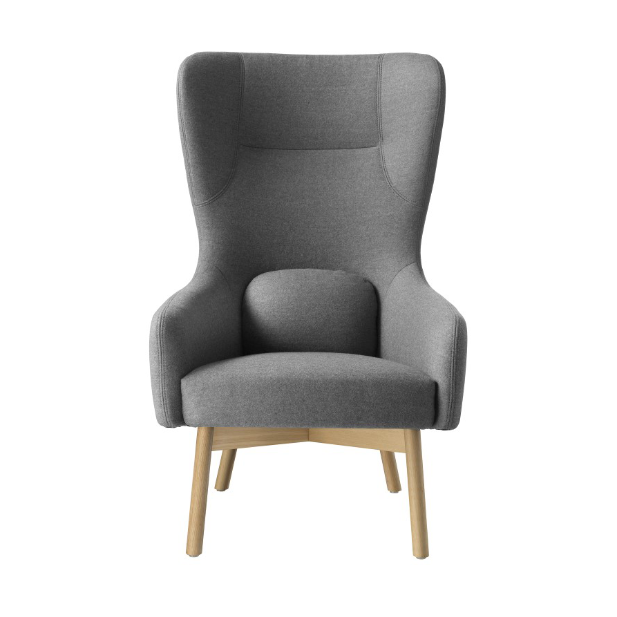 FDB Møbler L35 Gesja Wing Chair Fauteuil Oak nature lacquered-dark grey