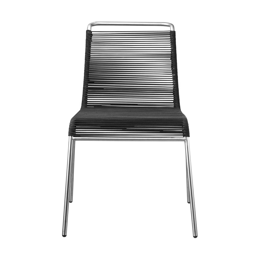 FDB Møbler M20 Teglgård Cord Chair stoel Black-stainless steel