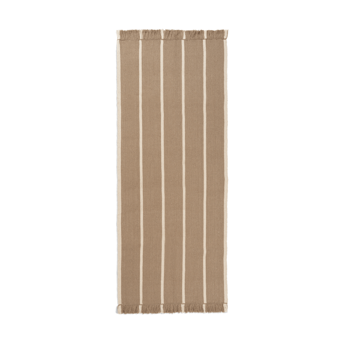 ferm LIVING Calm kelim gangloper Dark Sand, Off-white, 80x200 cm