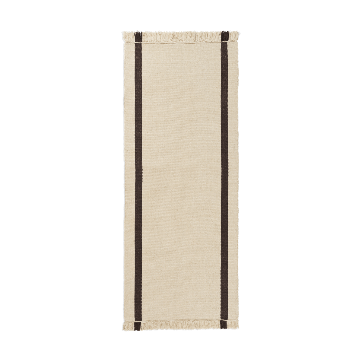 ferm LIVING Calm kelim gangloper Off-white, Coffee, 80x200 cm