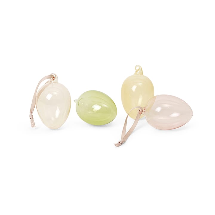 Glass easter eggs 4-pack, Mixed light ferm LIVING