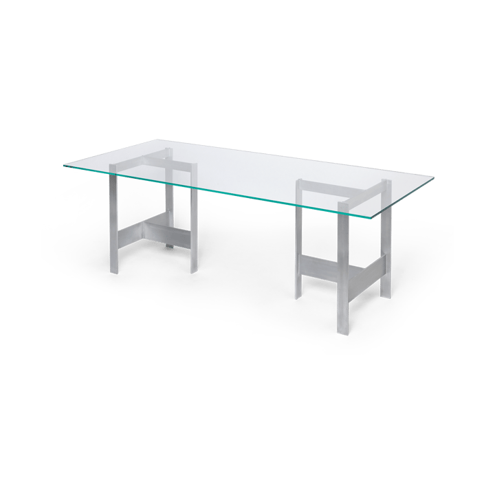 Lager eettafel 90x200 cm - Glass-aluminium - ferm LIVING