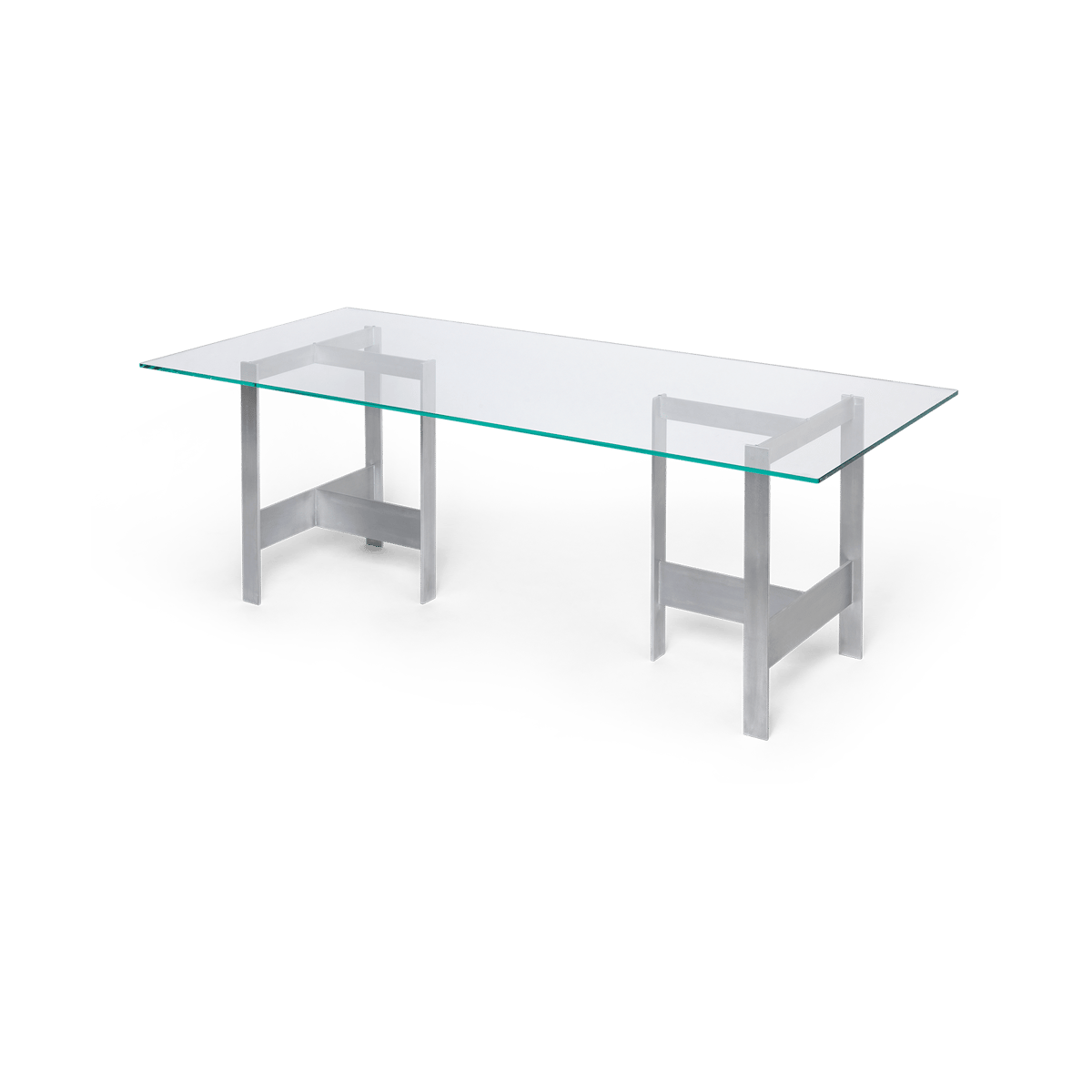 ferm LIVING Lager eettafel 90x200 cm Glass-aluminium