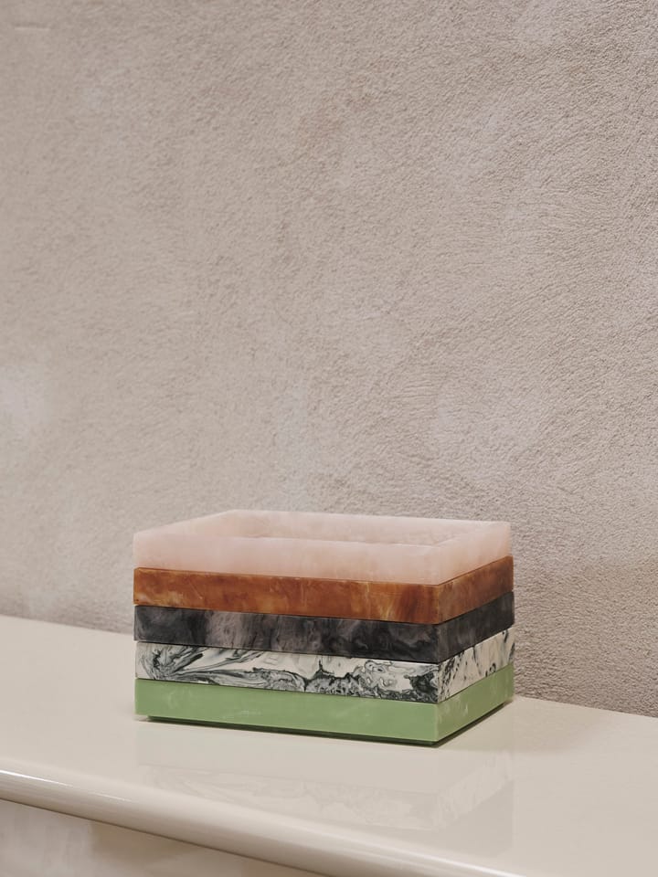 Mist decoratieplateau 15x20 cm - Emerald-off white - ferm LIVING