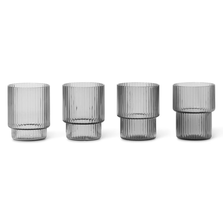 Ripple glas small 6 cl 4-pack, Smoked grey ferm LIVING