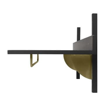 Sector plank met stang 37x87 cm - Black ash-brass - ferm LIVING