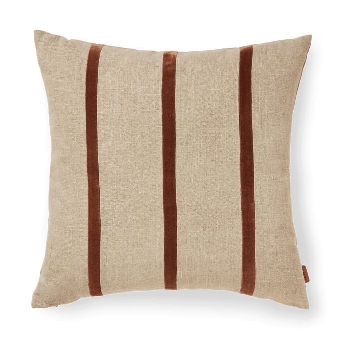 Senti Stripe kussen 50x50 cm - Linen-carob brown - Ferm LIVING