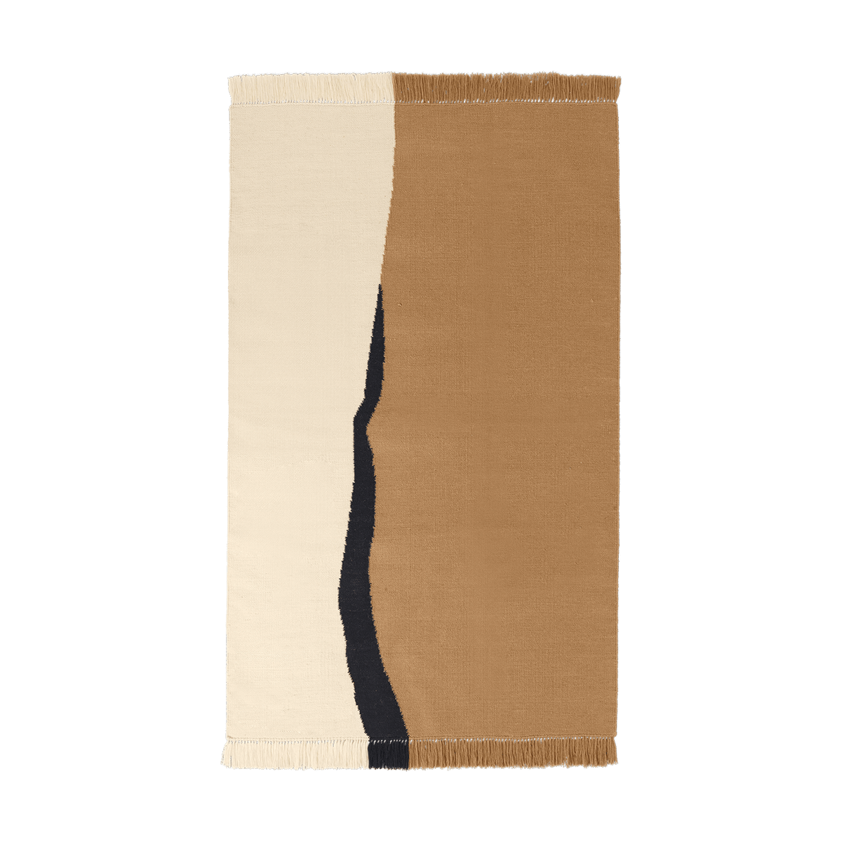 ferm LIVING Soil Kelim vloerkleed Dark sand-off white, 140x200 cm