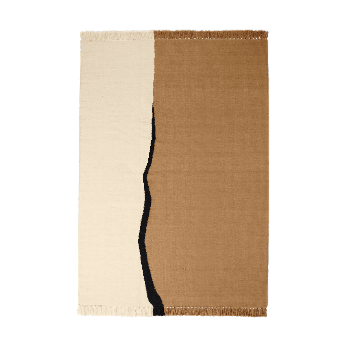 ferm LIVING Soil Kelim vloerkleed Dark sand-off white, 170x240 cm