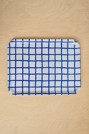 Rutig dienblad 33x43 cm - Blue - Fine Little Day