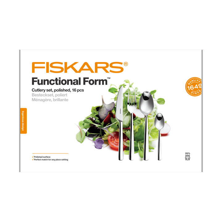 Functional Form bestekset glanzend - 16-delig - Fiskars