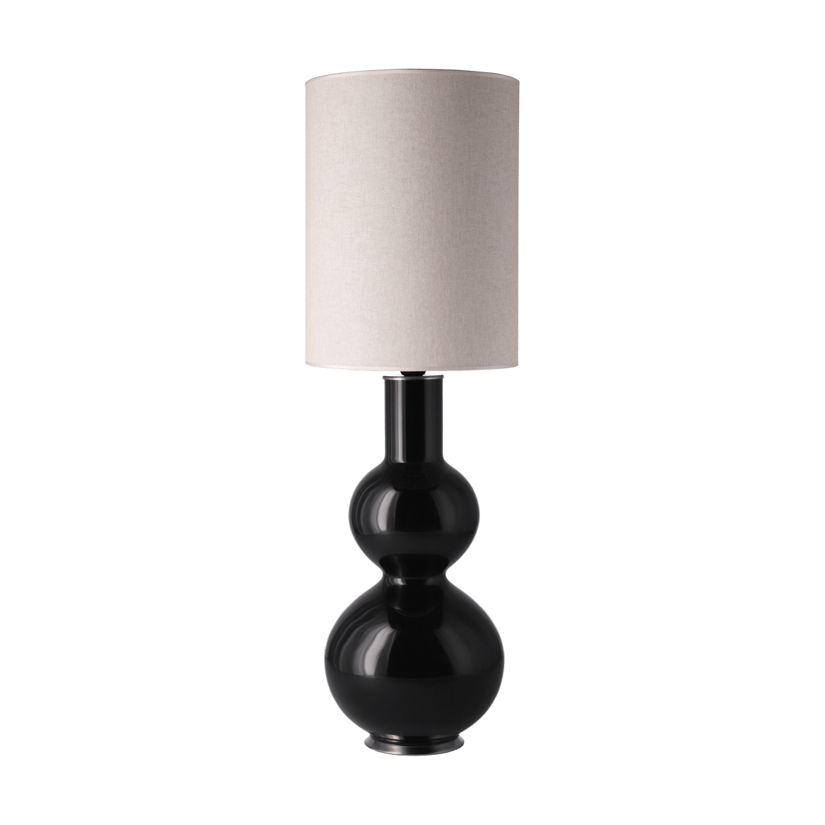 Flavia Lamps Augusta tafellamp zwarte lampvoet Milano Tostado L