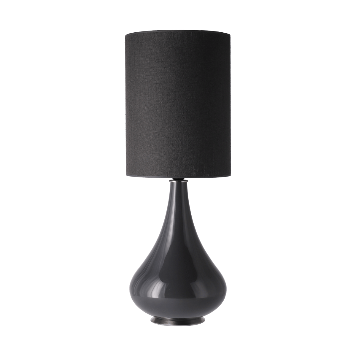 Flavia Lamps Renata tafellamp grijze lampvoet Lino Negro L