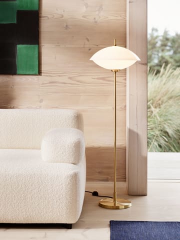 Clam vloerlamp 128 cm - Opal-brass - Fritz Hansen