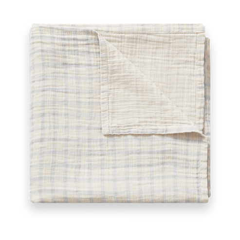 Gingham Sky Blue Muslin hydrofiele doek - 110x110 cm - Garbo&Friends