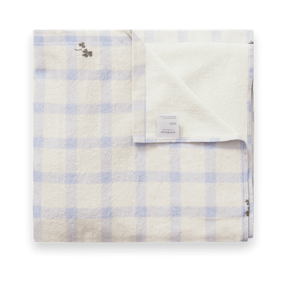 Gingham Sorrel Blue Terry badhanddoek - 100x150 cm - Garbo&Friends